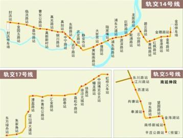 年内开建三条地铁线 许青天 制图; 上海年内开建5号线南延伸段和14号