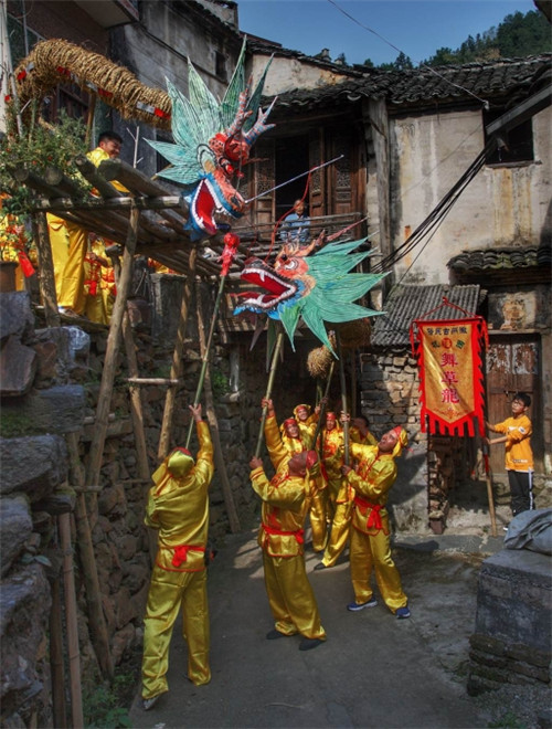 歙县西坑舞草龙 :传承了600多年的中秋习俗