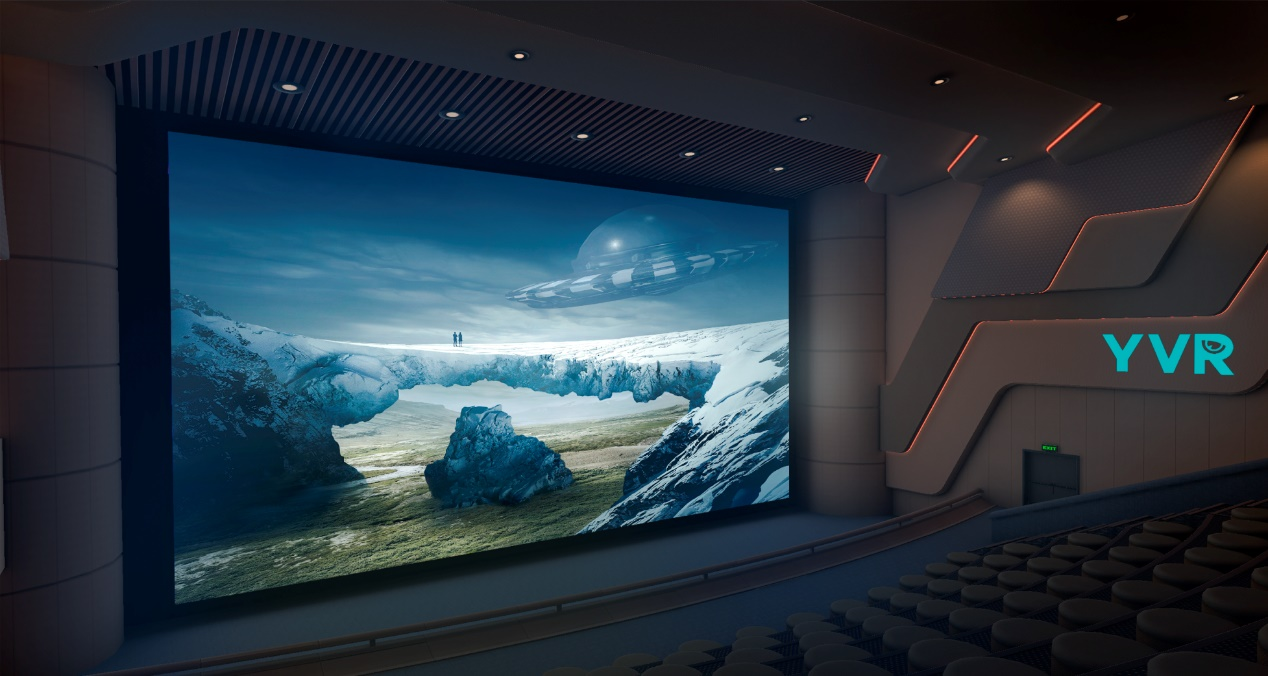 YVR自主研发的影院系统，图为其中的IMAX影院场景
