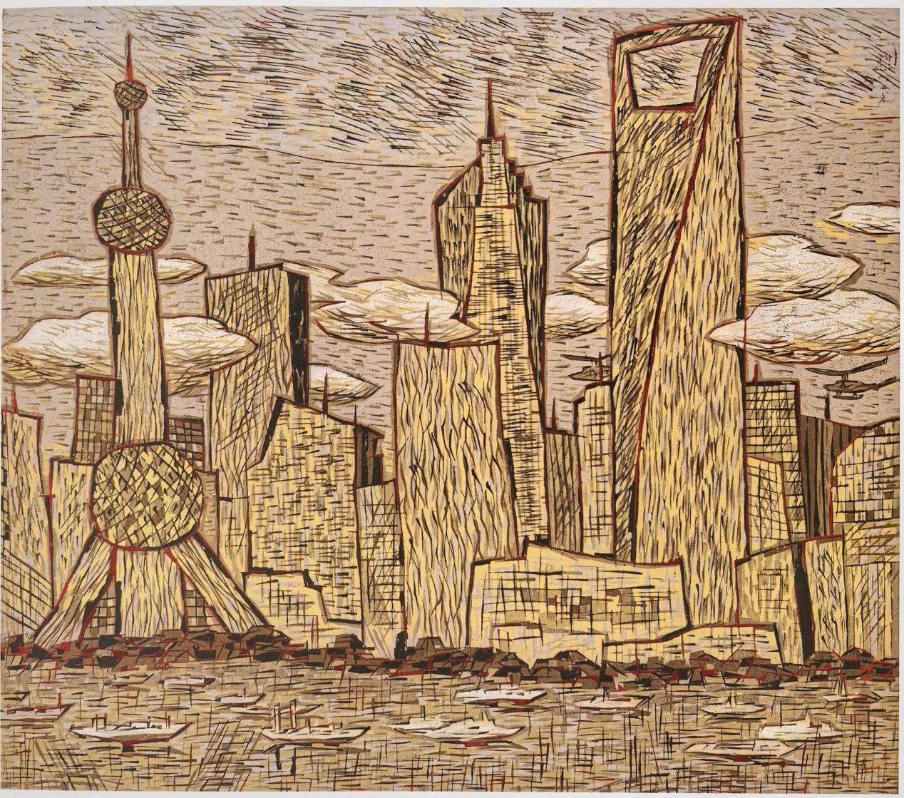 版画《印象浦东》