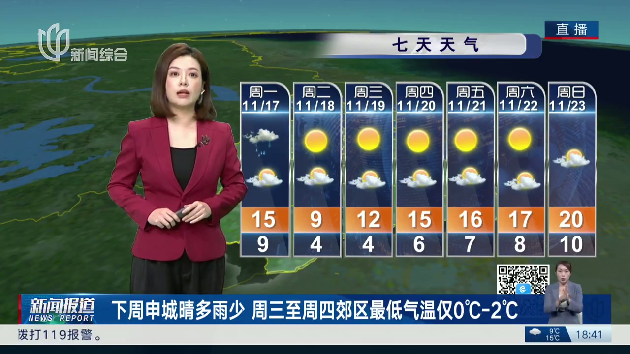 上海拉响寒潮蓝色预警