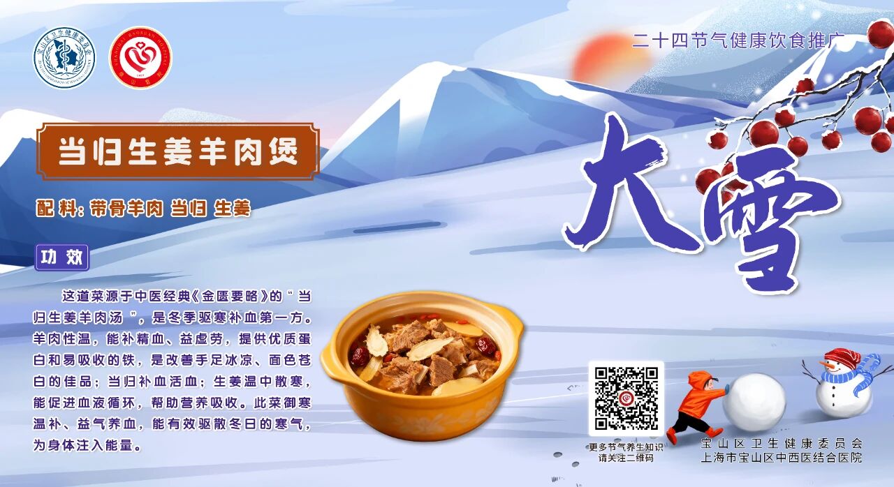 【健康四季•舌尖上的节气】大雪膳谱：温通气血・补肾蓄精【2】