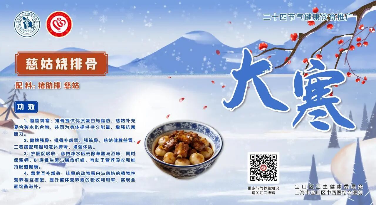 【健康四季•舌尖上的节气】大寒膳谱:温阳散寒・滋阴润燥