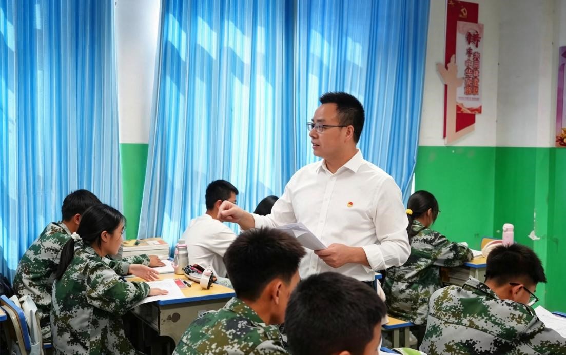 罗加宝在思政课教学中。受访者供图